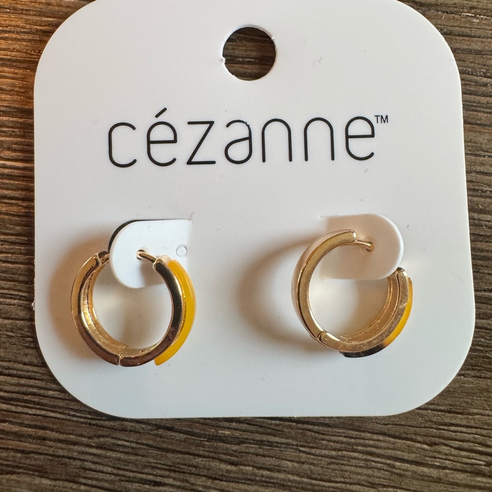 Cezanne Gold and Yellow Hoop Earrings Classic Design